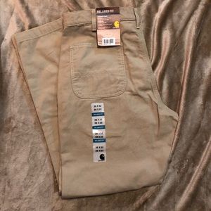 NWT Carhartt Relaxed Fit Canvas Khaki pants  36x32